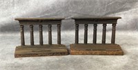 4"x6” B &H cast iron temple of isis book ends