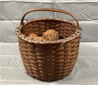 Vintage 8"  Basket with balls