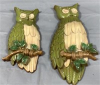 2 Metal Owl Hanging Pieces