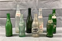 Lot of 8 Vintage Soda Bottles