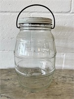 Vintage Barrel Pickle Jar with Wire Handle