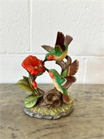 Vintage Bisque Ruby-Throated Hummingbirds Hibiscus