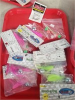 TRAY OF ASSORTED TACKLE, BALL N CHAIN LURES, MISC