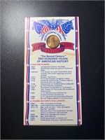 1976 Lincoln Cent on Bicentennial Card