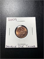 2009 Error Double Thumb Lincoln Cent