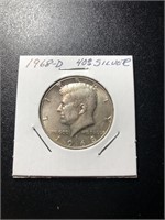 1968-D Kennedy Half 40% Silver AU