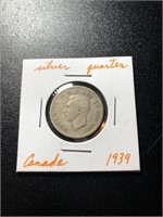 1939 Canada Silver Quarter