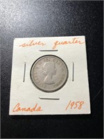 1958 Canada Silver Quarter