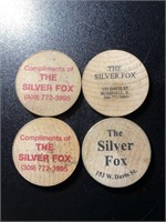 The Silver Fox Bushnell, IL Beer Tokens