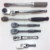 7 SNAP-ON ASSORTED RATCHETS AND TORQUE WRENCH