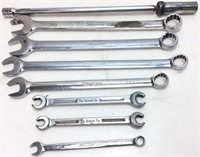 8 SNAP-ON ASSORTED WRENCHES, METRIC AND STANDARD