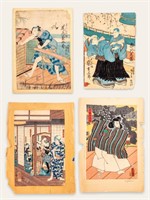 Antique Japanese Wood Block Prints Edo Period