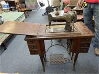 Antique Elgin Sewing machine and cabinet