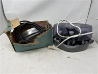 GE antique iron and hair curlers