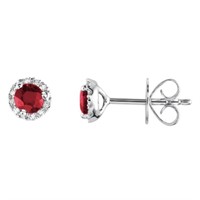 Natural  Red Ruby Earrings