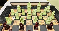 Chess set, all pieces go in drawers and look to