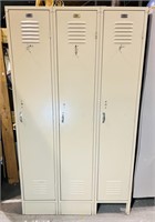 3 Door School Lockers, 45” w x 78” h x 18” d