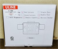 NEW Uline LED EXIT Sign, Battery Back up, Red
