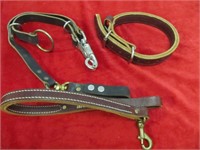 3pc Leather Dog Collar & Lead - Ray Allen / Ryder