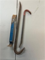 2 crow bars and one flat bar tools