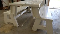 Folding PVC Picnic Table converts into 2 Benches-
