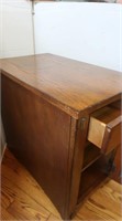 Solid Wood Side Table w/Door/Drawer-16Wx26Dx24"H