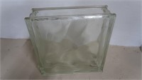 Vintage 1 Gal Glass Jug&Glass Block-11"Sq