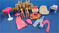 2 Vintage 1987 Barbies w/Accessories&Clothing