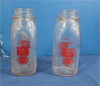 2 Vintage 1 Pint Sealtest Milk Bottles