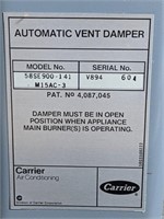 Vent Damper by Carrier Model No. 58SE900-141