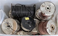 Lot of various spools of cable. Cat-5 & more