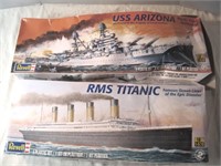 2pc Vintage Ship Model Kits - Ttanic / USS Arizona