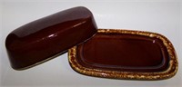 Vintage McCoy 7013 USA Brown Butter Dish with Lid