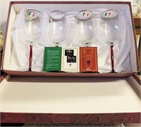 Set of 4 In Box Crystal Wine Glasses Made In Italy