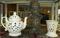 Candle Burning Teapot, Statue and Lenox