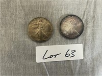 (2) Liberty Coins Walking Liberty