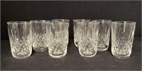 Eight Waterford Crystal Lismore Tumblers