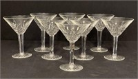 Eight Waterford Lismore Crystal Martinis