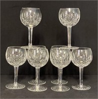 Eight Large Waterford Lismore Crystal Goblets