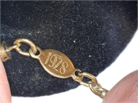 Picture Locket; Goldtone; Marked 1928 on