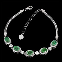Natural Untreated Colombian Emerald Bracelet