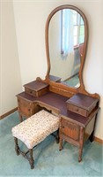 antique Vanity w/ stool- good condition