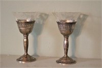Pair of Sterling/Glass Goblets