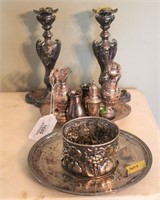 10 Silver Plate Items - Plate & Candy Dish