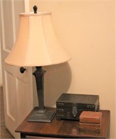 Table Lamp & 2 Wooden Boxes