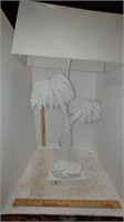 Pair of white palm tree lamps
