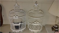 2 hanging Whicker birdcage plant baskets