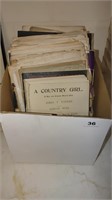 box of vintage sheet music