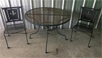 Wrought Iron Table & 2 Chairs