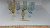 set of 6 vintage cordial liqueur glasses